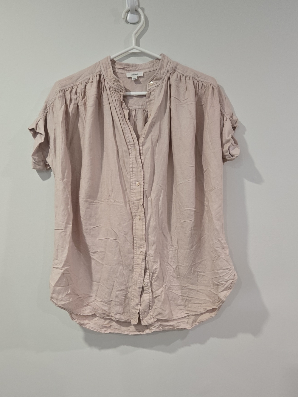 Wilfred Bertillon Pale Blush Button-Front Blouse From Aritzia